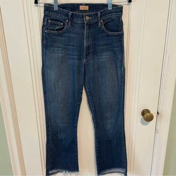 Mother Denim Insider Crop Step Fray Jeans in Clean Sweep Size 27 - Picture 5 of 7